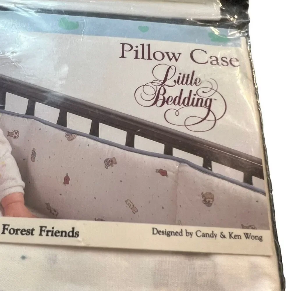 Vintage Pillow Case By Little Bedding Deaigned By Candy & Ken Wong NWT 16” x 14”